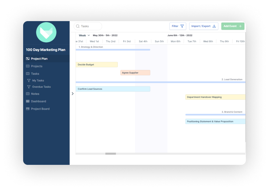 100 day marketing template